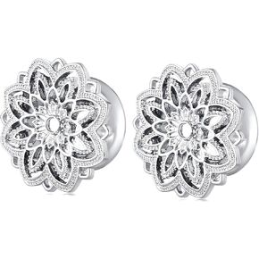 Decentraland Silver 5mm(4g) Double Flared Tunnel Plug Earrings, Sold As a Pair ，Ear Expander Fashionable Unisex Piercing Ear Expander Earrings