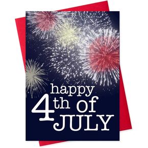 CEO Cards - July 4th Greeting Cards (Colorful Fireworks), 5x7 Inches, 25 Cards & 26 Red Envelopes (JF1503)
