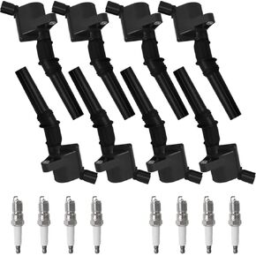 Set of 8 Ignition Coil Pack DG508 and Spark Plug SP479 compatible with Ford 4.6L 5.4L V8 DG457 DG472 DG491 CROWN VICTORIA EXPEDITION F-150 F-250 MUSTANG LINCOLN MERCURY EXPLORER