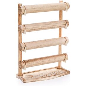 حامل عرض سوار من 4 طبقات من ديكونوي، رف عرض إكسسوارات مجوهرات خشبية، حامل منظم سوار ريفي للساعة، الإسورة، القلادة، الخواتم، تخزين ربطات العنق in Kuwait