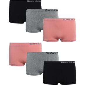 Reebok Girls’ Underwear - Seamless Boyshort Panties (6 Pack)