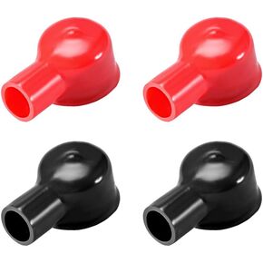 uxcell Battery Terminal Insulating Rubber Protector Covers for 22mm Terminal 12mm Cable Red Black 2 Pairs