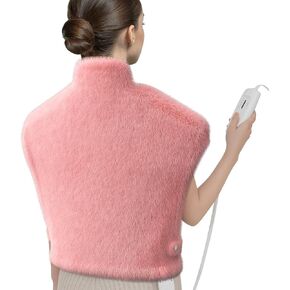 Boncare® Weighted Heating Pad XXL Size for Neck/Shoulders/Back Pain Relief with 4 Temperature Settings 90 Mins Auto-off Super Soft Velvet Hot Heat Pad (Pink, 29"x27.5")