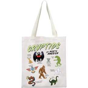 Cryptozoology Tote Bag Cryptids Lover Gift Cryptids Of North America Shopping Bag Cryptid Monster Gift