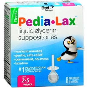 Fleet Pedia-Lax Liquid Glycerin Suppositories 6 Each (Pack of 12)