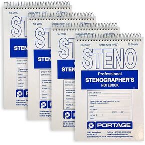 دفتر بورتاج ستينو | 6 × 9 بوصة مع دعامة سميكة للغاية مثالية للكتابة أينما تحتاج، 70 ورقة من الجودة، ورق جريج المسطر، غلاف حلزوني علوي in Kuwait