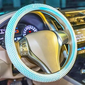 2023 New Car Pink Steering Wheel Cover Women,Cute Stylish Elegant Pearl Bling Accessories Interior Anti slip for Sedan SUV Pickup Truck 14.5-15 inch