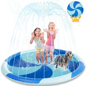 Splash Pad for Toddlers, 77" Sprinkler for Kids, Thicken Baby Pool Water Mat, Fun Summer Outdoor Water Toys for Toddlers 4-6,Blue