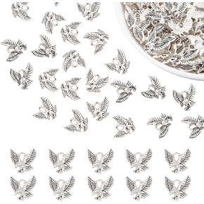 arricraft 100 Pcs Antique Silver Eagle Charms, Zinc Alloy Hawk Pendants, Metal Beads Eagle Charms Hanging Beads Pendants for DIY Jewelry Making