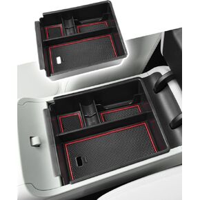 CDEFG for Hyundai Tucson/Santa Cruz 2022-2024 ملحقات وحدة التحكم المركزية منظم مسند الذراع 2022 2023 2024 لـ Tucson/Santa Cruz مسند الذراع صندوق تخزين إدراج منظم سيارات الدفع الرباعي التلقائي (أسود)