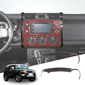 LLKUANG Car ABS Center Console Navigation Side Trim Strip Fit for Toyota FJ Cruiser 2007-2021,Dashboard Navigation Side Decorative Strip Cover -2 PCS (Matte black)