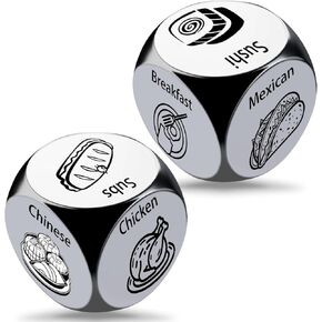 2 PCS Gifts for Men Women Food Dice Game Food Decision Dice, Unique Funny Birthday Anniversary Valentines Day Gifts for Him Her Best Friends Boyfriend Girlfriend Husband Wife Date Funny Night Ideas