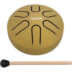 Titanium Steel Tongue Drum with a Carry Bag, 5 Inches (13cm) 8 Notes Diatonic Scale Handpan Tank Drum Kit, Portable C-Key Percussion Instrument.