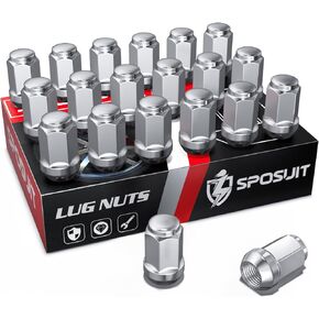 Sposuit M12x1.5 Lug Nuts - Replacement for 2001-2023 Ford Escape, 2003-2018 Focus, 2006-2020 Fusion - Closed End Chrome Lug Nut(20 Pcs)