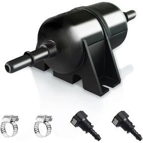 AM117584 AM118131 Inline Fuel Filter High Pressure With Connectors Clamps Replacement for John Deere 425 445 X 485 585 720 724 728 729 730 734 738 739 RSX 850 860 XUV 590 620 625 825