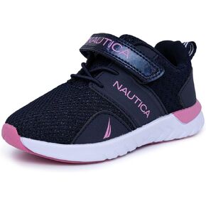 Nautica Kids Fashion Sneaker Athletic Running Shoe with One Strap Black Cobalt White |Boys - Girls|(Toddler/Little Kid)