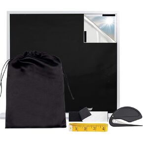 Qivine Blackout Curtains for Bedroom Windows, 78.7'' x 56.6'' Portable Blackout Window Shade Temporary Blackout Shades No Drill Travel Blackout Blinds Sunblock Window Cover for Baby Nursery RV, Black