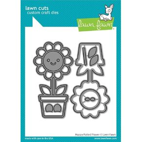 Lawn Fawn LF3381 Happy Potted Flower Dies