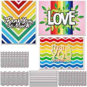 GLOBLELAND Rectangular Strips Cutting Dies for Card Making Metal Lace Border Wave Die Cuts Cutting Dies Templates for Scrapbooking Journal Embossing Paper Craft Decor