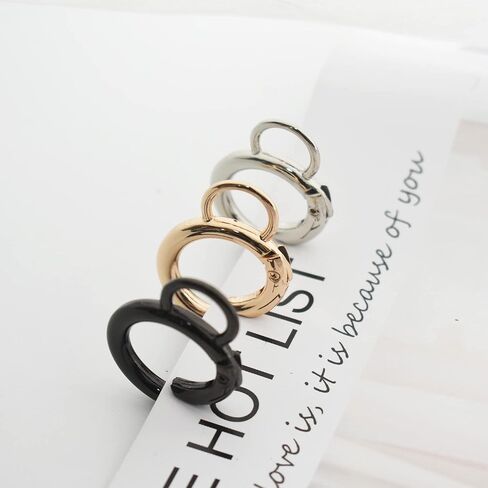 Bytiyar 10 قطع 20 مم داخل القطر خطافات زنبركية دائرية مع فتحة ثابتة وبوابة من سبائك الزنك على شكل حرف O ومشابك سلسلة مفاتيح DIY ملحق ذهبي فاتح in Kuwait