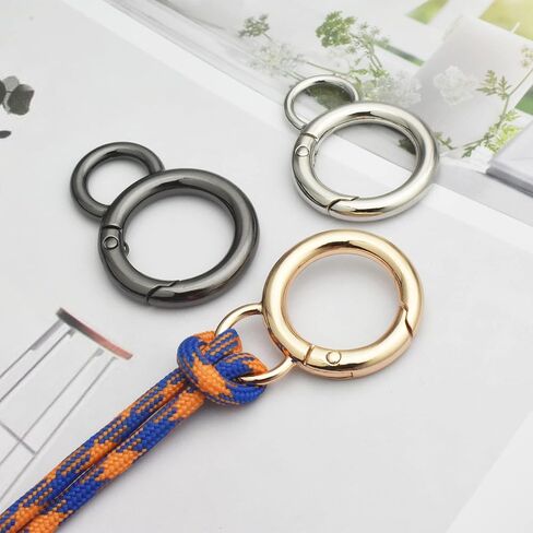 Bytiyar 10 قطع 20 مم داخل القطر خطافات زنبركية دائرية مع فتحة ثابتة وبوابة من سبائك الزنك على شكل حرف O ومشابك سلسلة مفاتيح DIY ملحق ذهبي فاتح in Kuwait