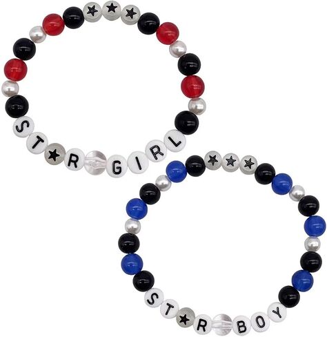 2 قطعة نجمة فتاة بوي مطرز أساور الصداقة الأزواج الخماسية نجمة أساور للنساء الفتيات في سن المراهقة Y2k الهيب هوب أفضل أصدقاء المجوهرات هدية in Kuwait