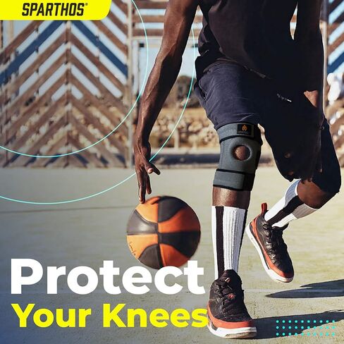 دعامة ركبة سبارثوس - تخفف من الرباط الصليبي الأمامي، وMCL، وتمزق الغضروف المفصلي الممزق، وآلام التهاب المفاصل - تصميم الرضفة المفتوحة مع مثبتات مزدوجة - دعامة الركبة الداعمة للضغط، مقاس إضافي مناسب - للرجال والنساء (XXL) in Kuwait