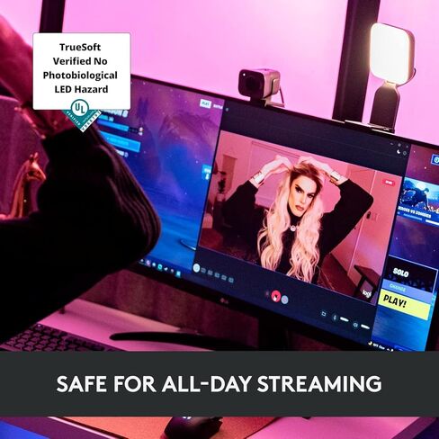 Glow HD Streaming Webcam with Technology and Adjustable Brightness - Adjustable Monitor Mount, Online Classes, and Content Creation, Desktop app Control for PC/Mac - Graphite in Saudi Arabia