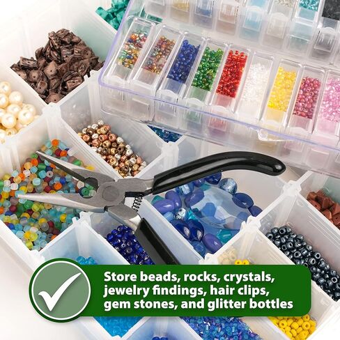 Mandala Crafts Plastic Embroidery Floss Organizer Box with Dividers Bobbin Winder 100 Floss Bobbins 398 Stickers for Embroidery Thread Storage - Cross Stitch Organizer for Floss Storage in Saudi Arabia