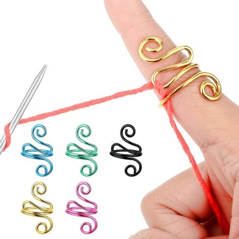 Abeillo Handmade Crochet Tension Ring, Adjustable Yarn Knitting Ring Lefties & Righties Crochet Ring for Finger, Crochet Accessories Gift for Crocheters, Mom, Birthday Gift for Crochet Lovers in Saudi Arabia
