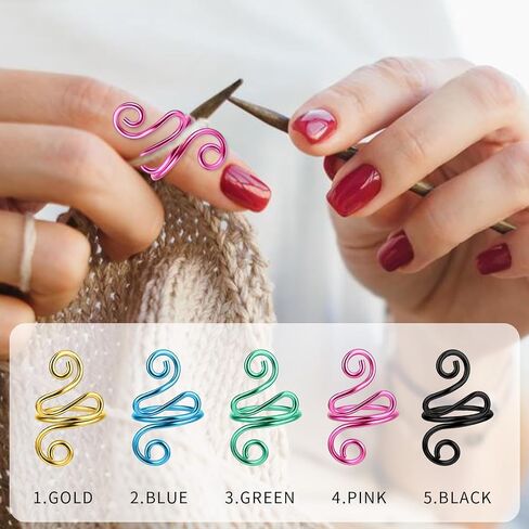 Abeillo Handmade Crochet Tension Ring, Adjustable Yarn Knitting Ring Lefties & Righties Crochet Ring for Finger, Crochet Accessories Gift for Crocheters, Mom, Birthday Gift for Crochet Lovers in Saudi Arabia