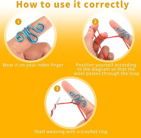 Abeillo Handmade Crochet Tension Ring, Adjustable Yarn Knitting Ring Lefties & Righties Crochet Ring for Finger, Crochet Accessories Gift for Crocheters, Mom, Birthday Gift for Crochet Lovers in Saudi Arabia