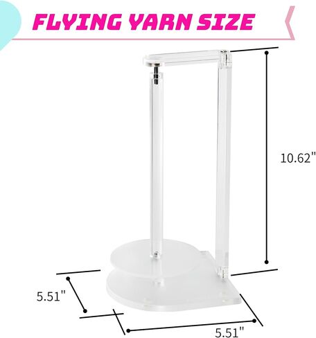 حامل غزل الكروشيه المغناطيسي Flyingyarn - تصميم أكريليك أنيق، خالي من التشابك، حياكة خالية من الاحتكاك ومستلزمات كروشيه لجميع أنواع الغزل - رفيق الحياكة المثالي، آلية التدوير in Kuwait