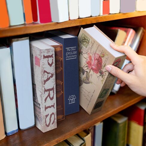 4 قطع كتاب آمن مع قفل مجمع 9.5 × 6.1 × 2.2 بوصة تحويل معدني آمن مخفي رمز سري صندوق كتاب مجوف للمكتب المنزلي والسفر مجموعة التخزين الآمن in Kuwait