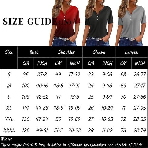 Henley Shirts for Women Buttons Sexy Shirts Short Sleeve Dressy Blouses 2024 Geometric Print Tops in Saudi Arabia
