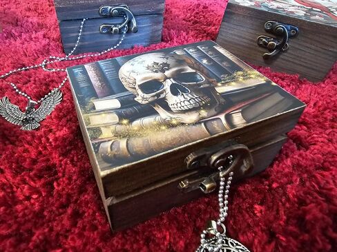 Skull Head Trinket Box Small Jewelry Keepsake Box | Gothic Skeleton lovers Gift Idea, Skull's Soul Spiritual for Girls, Women, Men, Gift Idea, Home Décor (3SKS) in Saudi Arabia