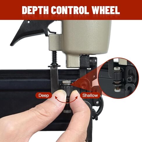 Pneumatic Staple Gun, 2 in 1 Nail Gun, 18 Gauge Brad Nailer with Depth Control, Adjustable Nailgun, Air Power Wood Nailers, Upholstery Crown Stapler for Woodworking, Carry Case, KT5040C in Saudi Arabia