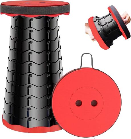 Upgraded Foldable Stool Thickened, Folding Chair with Load Capacity 400lbs, Collapsible Stool Retractable Stool for Fishing, Hiking Tours, BBQ, Parties, Outdoor Activities (Black) in Saudi Arabia