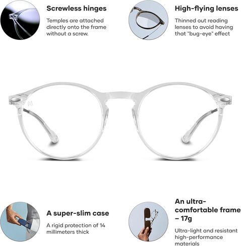 NOOZ Optics Reading Glasses - Round Shape - Magnifying Readers for Men and Women - Cruz Model Essential Collection in Kuwait