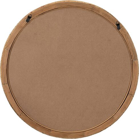 Kate and Laurel Rahfy Boho Round Rattan Mirror, 28 Inch Diameter, Natural Wood, Decorative Round Wood Mirror with Authentic Rattan Frame for Boho Wall Decor in Kuwait