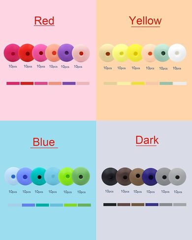 240PCS FIVEIZERO Silicone Lentil Beads,24 Colors 12mm Silicone Beads for Keychain Making,Silicone Beads Bulk for Bracelet Necklace DIY Crafting in Saudi Arabia
