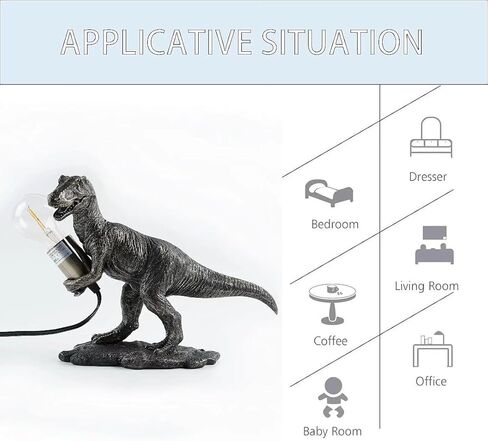 GY Dinosaur Animal Table Lamp Modern Animal Shape Table Lamp Vintage Resin Lighting Perfect for Bedroom, Living Room, Office, College Dorm in Kuwait
