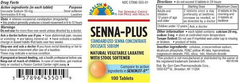 Senna Plus Tablets, 8.6-50mg 100 ct (3 Pack) in Saudi Arabia
