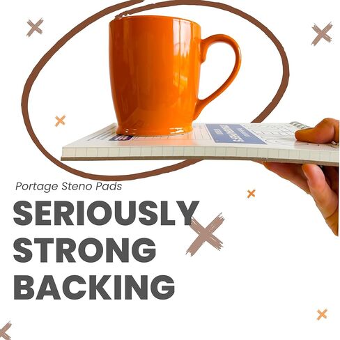 دفتر بورتاج ستينو | 6 × 9 بوصة مع دعامة سميكة للغاية مثالية للكتابة أينما تحتاج، 70 ورقة من الجودة، ورق جريج المسطر، غلاف حلزوني علوي in Kuwait