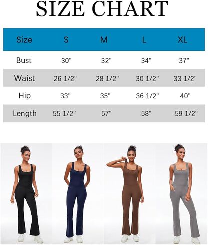 Sexyasasii Flare Jumpsuits for Women Square Neck Sleeveless Tank Top Wide Leg Full Bodysuit Workout Yoga Onesie with Pockets in Kuwait