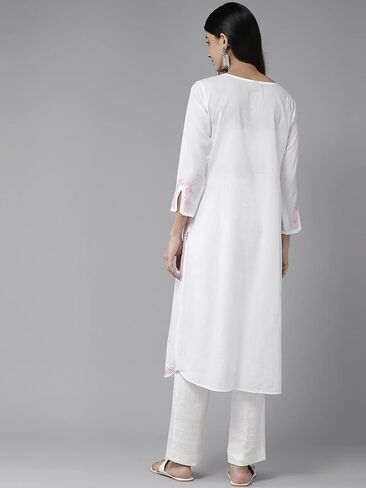Ada Indian Traditional Hand Embroidered Chikankari Women's Cotton Kurta Kurti Tunic Dress A411443 in Saudi Arabia