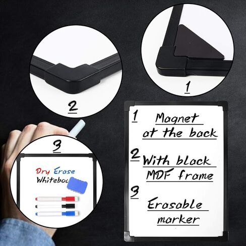 3 ثعالب مغناطيسية 9 × 12 سبورة بيضاء قابلة للمسح الجاف للأطفال، تتضمن 26 لترًا و3 علامات مسح جافة مغناطيسية و5 مغناطيسات، لوحة بيضاء صغيرة لمذكرات الثلاجة، لوحة رسم فنية بيضاء لعبة تعليمية للأطفال in Kuwait