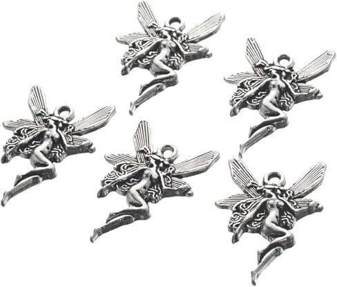 HOUSWEETY 60 قطعة من المعلقات الفضية الساحرة مقاس 21 × 15 مم in Kuwait