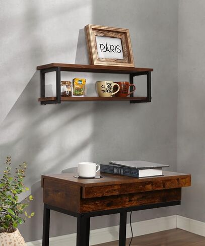 SUMGAR 24 inch Long Floating Shelves for Wall Shelving Unit Large Storage All Pine Wood 2 Tier Rack for Bathroom Bedroom Living Room Office Home Modern Industrial Display in Saudi Arabia