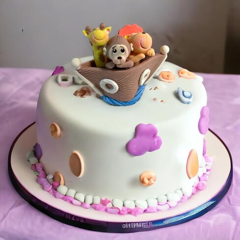 Noah's Ark Cake Toppers Set: Flat figurines cupcake topperes and Centerpiece for Party Decorations - Birthday Party Baby Shower - Animal theme party in Saudi Arabia